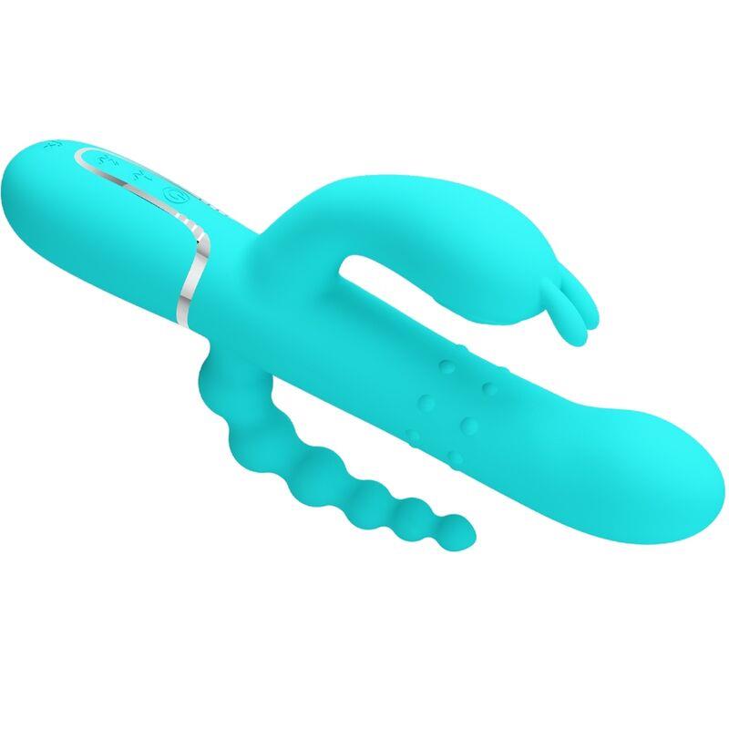 CAMMY 4 IN 1 MULTIFUNCTION TRIPPLE RABBIT VIBRATOR  BLUE