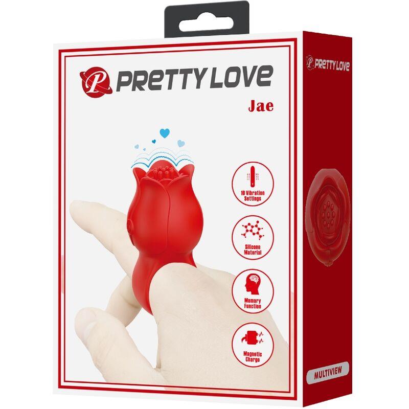 JAE ROSE SHAPED FINGER VIBRATOR 10 VIBRATIONS RED