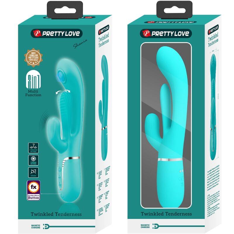 SHANIA TRIPLE RABBIT MULTIFUNCTION VIBRATOR 3 IN 1 BLUE