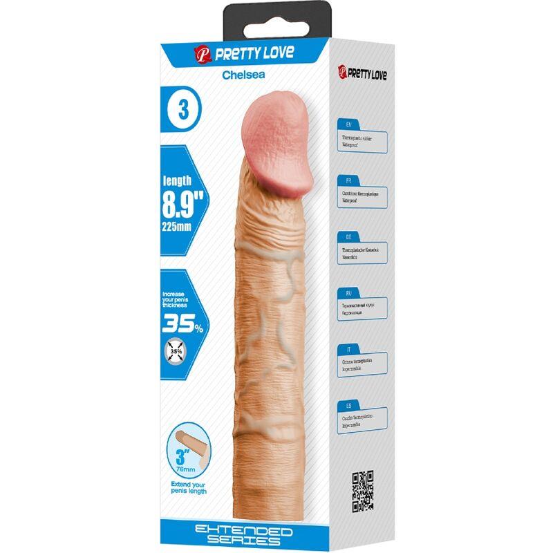 CHELSEA PENIS SLEEVE WITH 7.6 CM EXTENSION FLESH