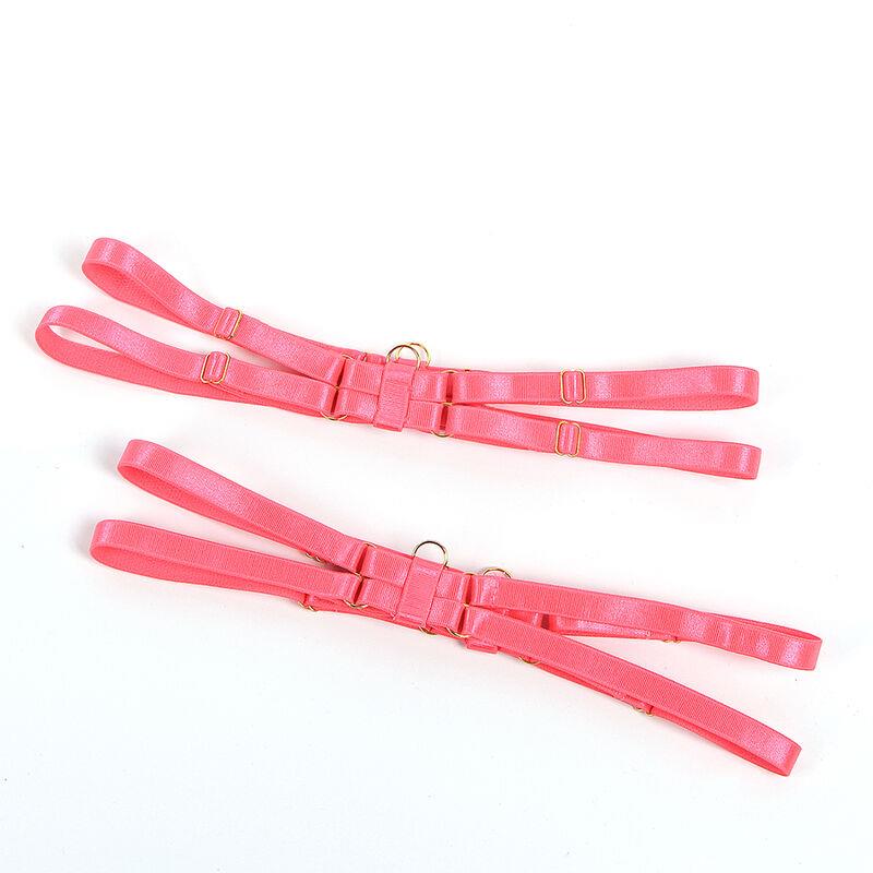 955304 BRA SET WITH NECKLACE AND LEG DETAILS FLUORESCENT PINK L/XL