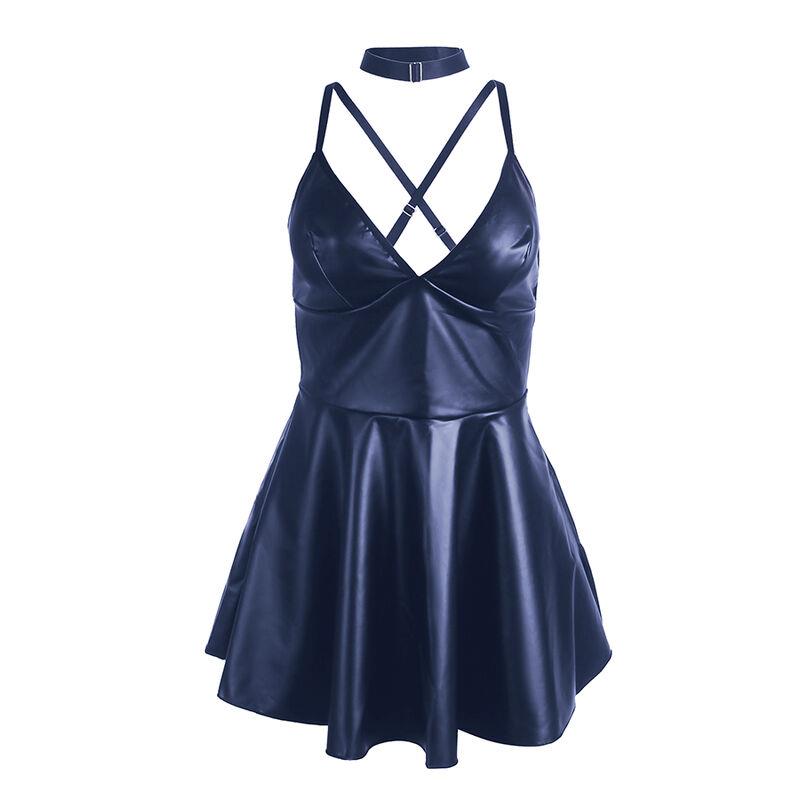 955410 DRESS WITH BLUE LEATHER STRAPS S/M