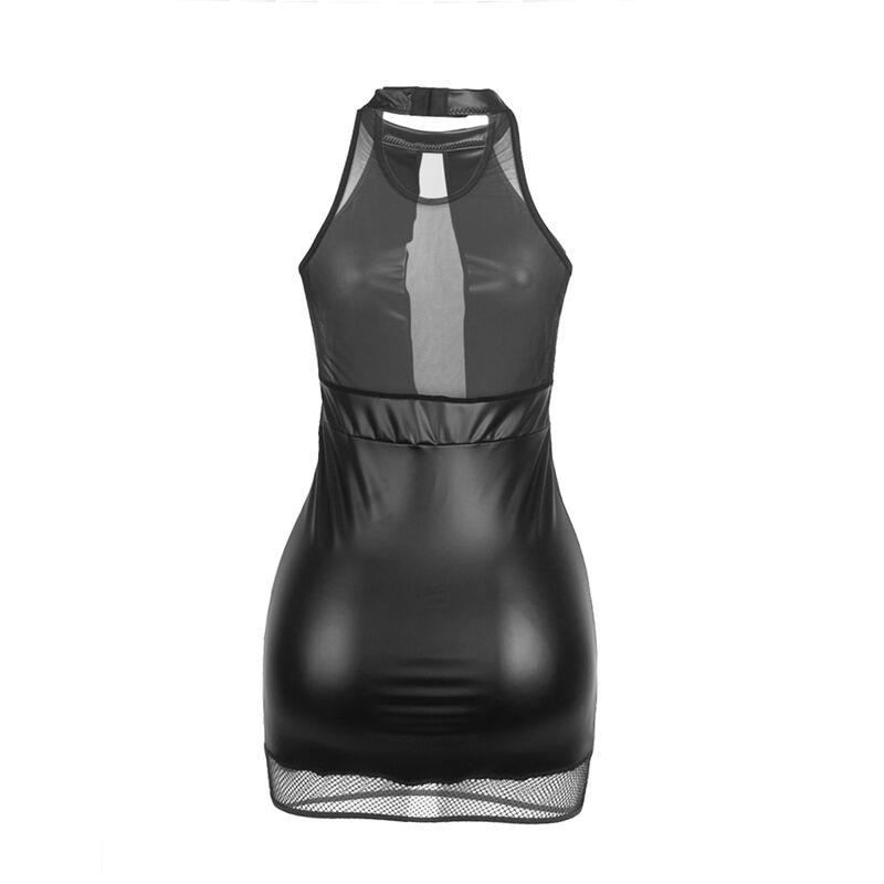 955489 HALTER NECK HALJINA S PROZIRNOSTIMA CRNA L/XL