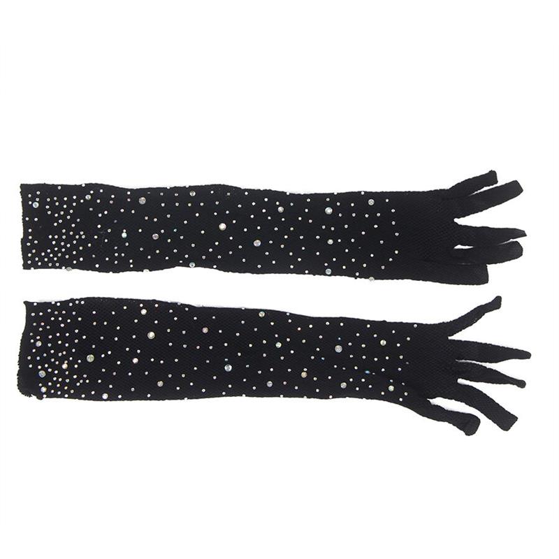 957469SHINE TRANSPARENT GLOVES BLACK S/M