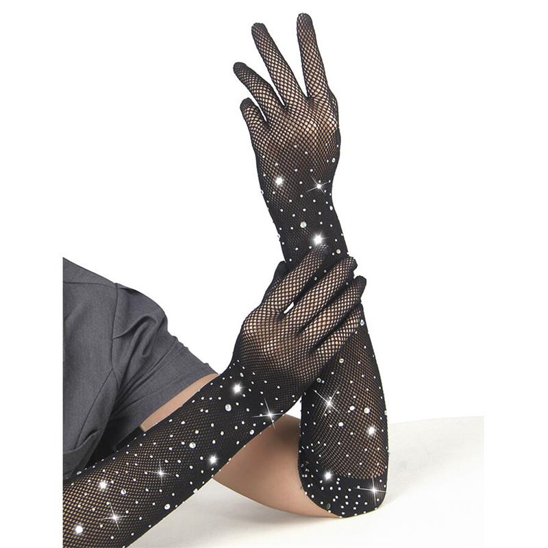 957469SHINE TRANSPARENT GLOVES BLACK S/M