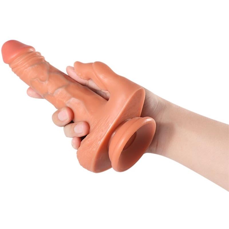 JULIAN DILDO IN STIMULATOR KLITORISA Z VIBRACIJO IN DALJINSKIM UPRAVLJALNIKOM 16 CM