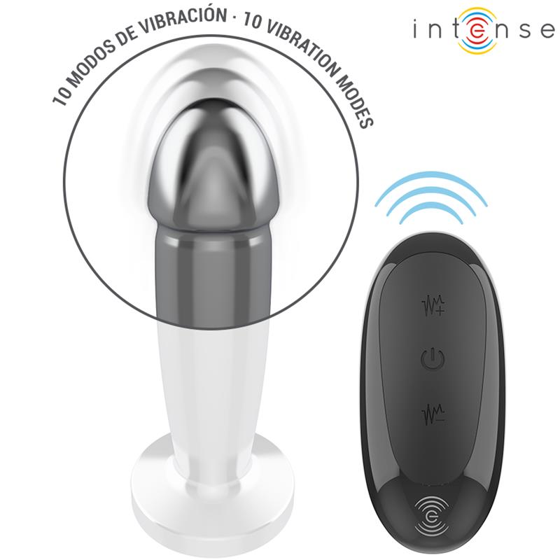 ANAL PLUG 10 VIBRATIONS METAL DILDO WITH REMOTE CONTROL S