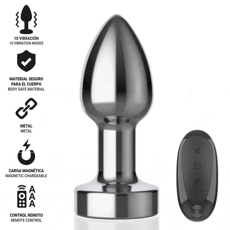 ANAL PLUG 10 VIBRATIONS METAL WITH REMOTE CONTROL S