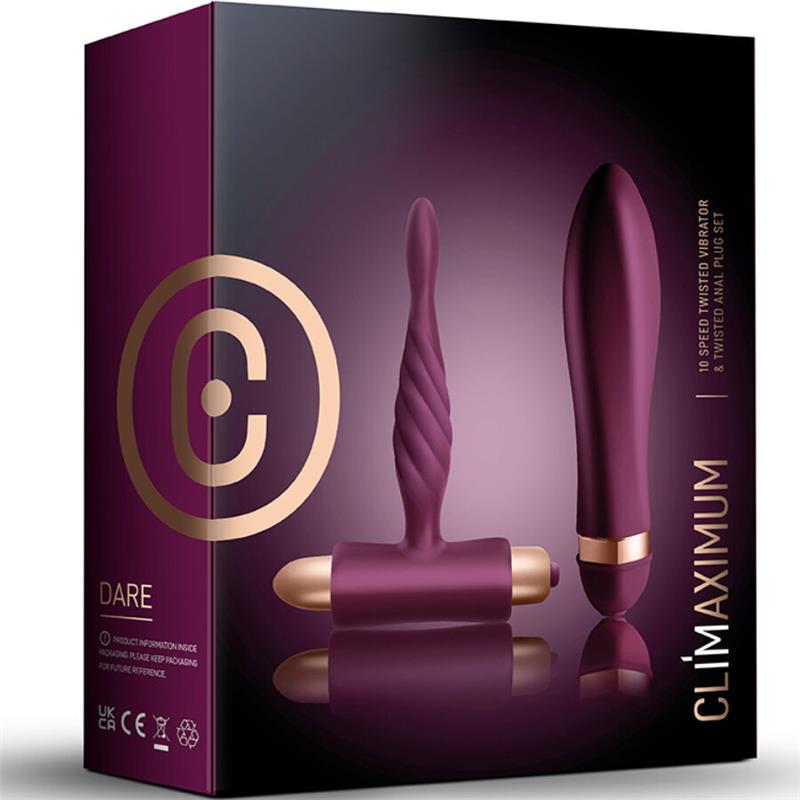 DARE KIT TWISTED VIBRATOR + ANAL PLUG BEGINNER
