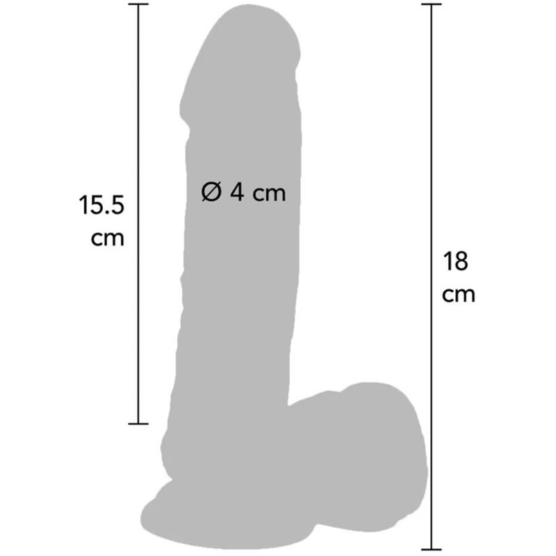 DILDO 18 CM Z JAJCI VIBRATOR KOŽA