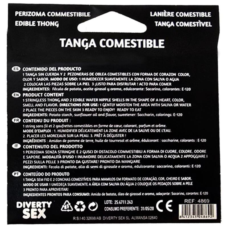 GIRL WAFER THONG AND 2 NIPPLE PADS STRAWBERRY FLAVOR /es/pt/en/fr/it/