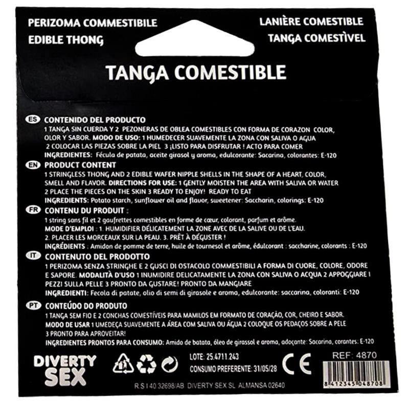 WAFER THONG AND 2 NIPPLE PADS GIRL VANILLA FLAVOR /es/pt/en/fr/it/