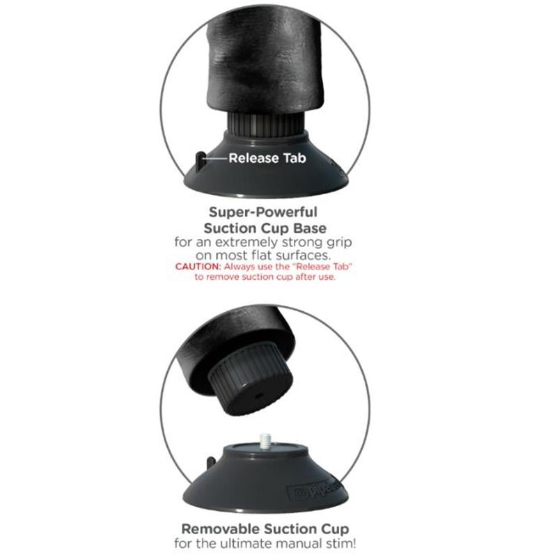 23 CM VIBRATING COCK WITH BALLS BLACK