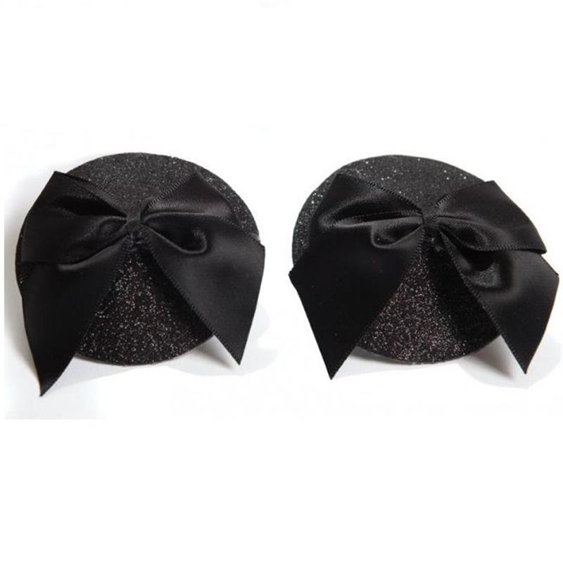 BURLESQUE SHINY NIPPLE COVERS WITH BOW