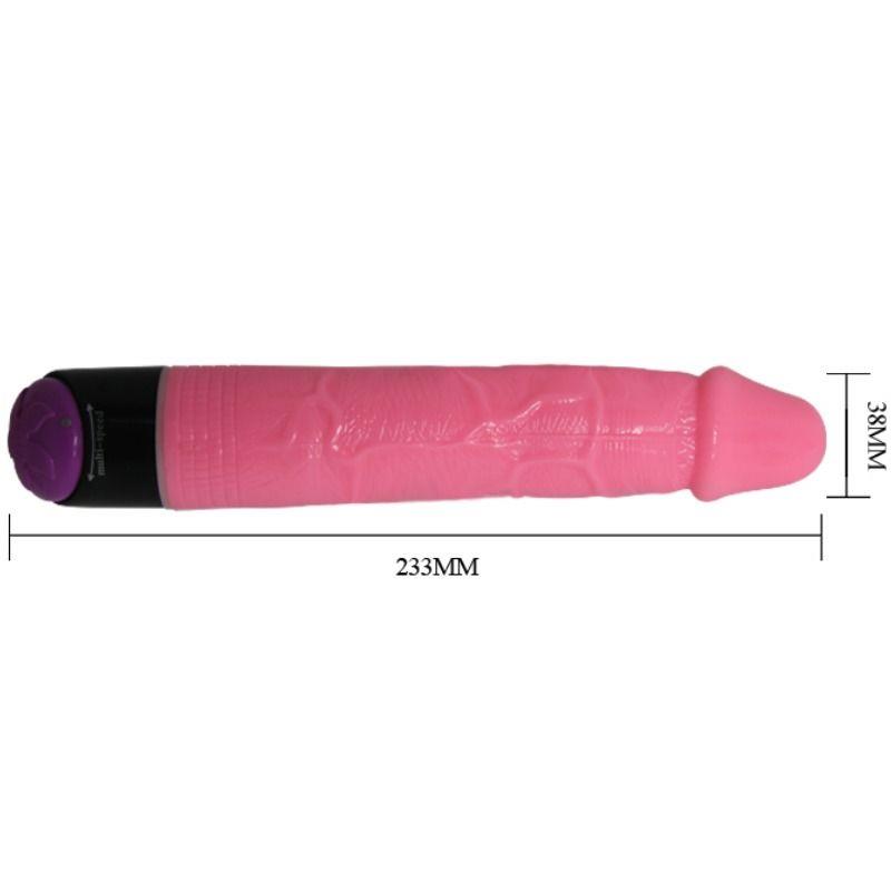 COLORFUL SEX REALISTIC VIBRATOR PINK 23 CM