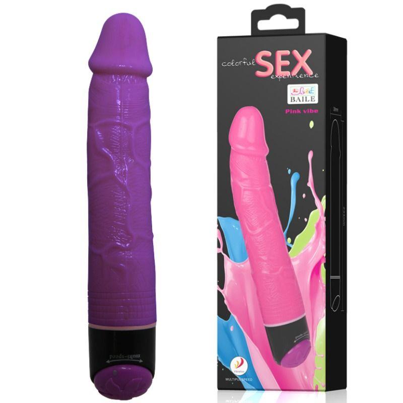 COLORFUL SEX LILAC REALISTIC VIBRATOR 23 CM