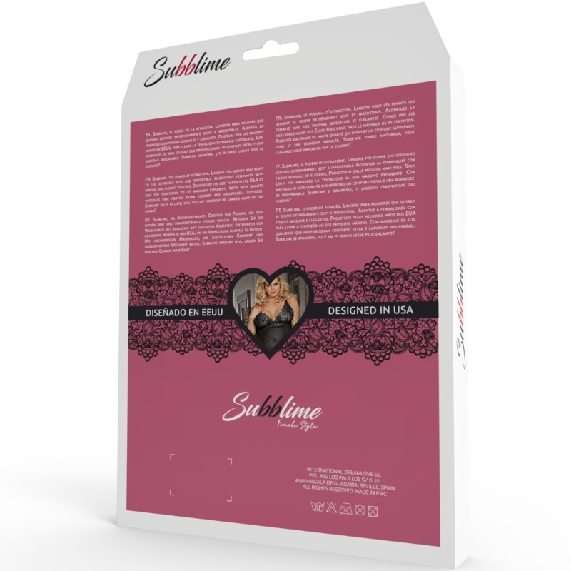 QUEEN PLUS TEDDY AND BLINDFOLD BLACK