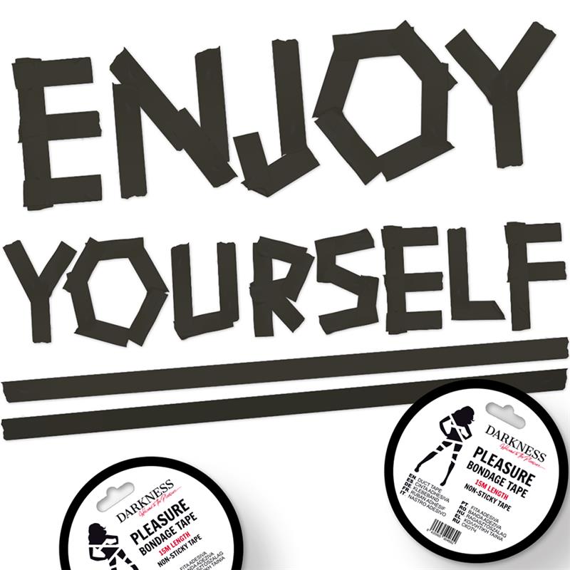 NEPRIJENOSIVA CRNA TRAKA ZA BONDAGE 15M