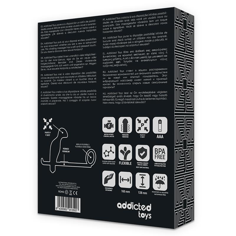 ANAL PLUG S CRNIM SILIKONSKIM PRSTENOM 12 CM