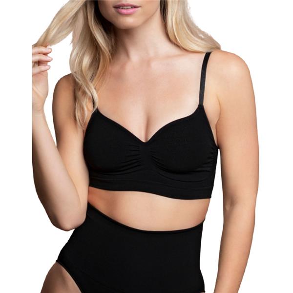 MEDIUM CONTROL BRA SEAMLESS BLACK SIZE S