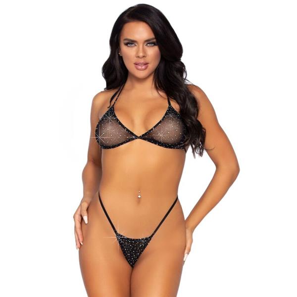 FISHNET BIKINI TOP AND G-STRING ONE SIZE
