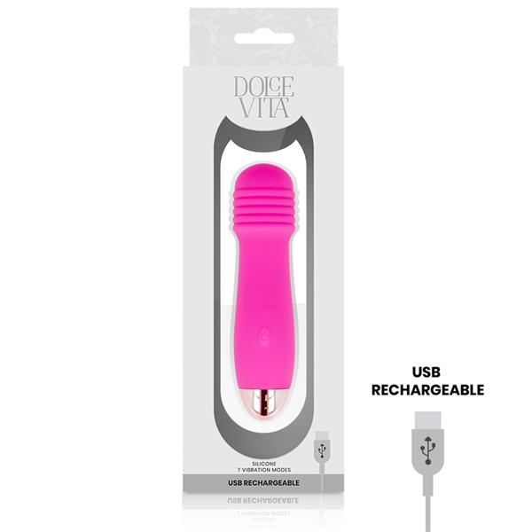 RECHARGEABLE VIBRATOR THREE PINK 7 SPEEDS