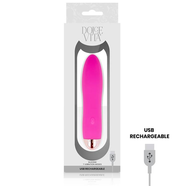 RECHARGEABLE VIBRATOR FOUR PINK 7 SPEEDS