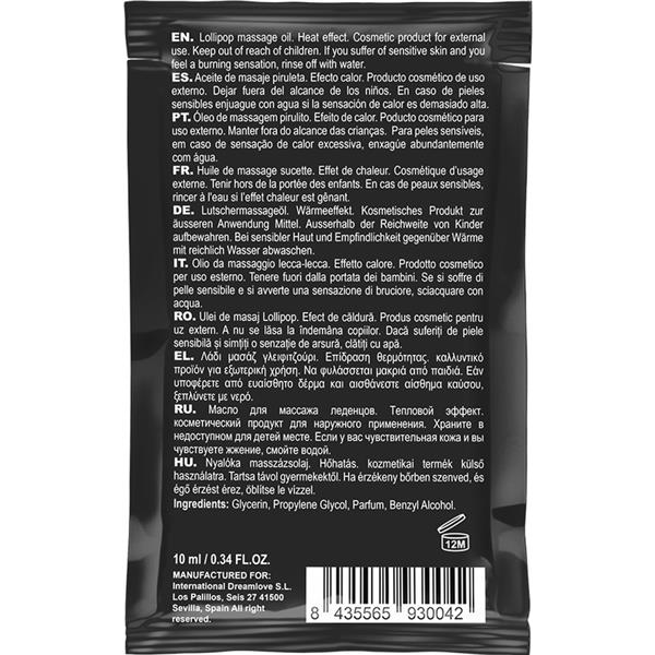 POCKET LOLLIPOP KISSABLE MASSAGE OIL HEATING SENSATION 10 ML