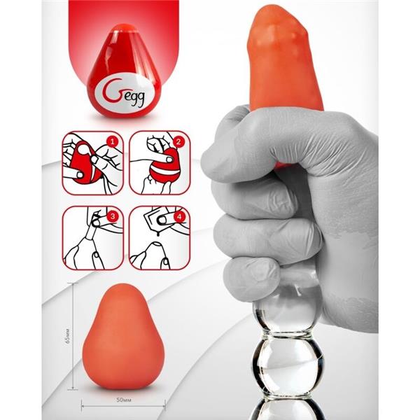 REUSABLE TEXTURED MASTURBATOR EGG RED