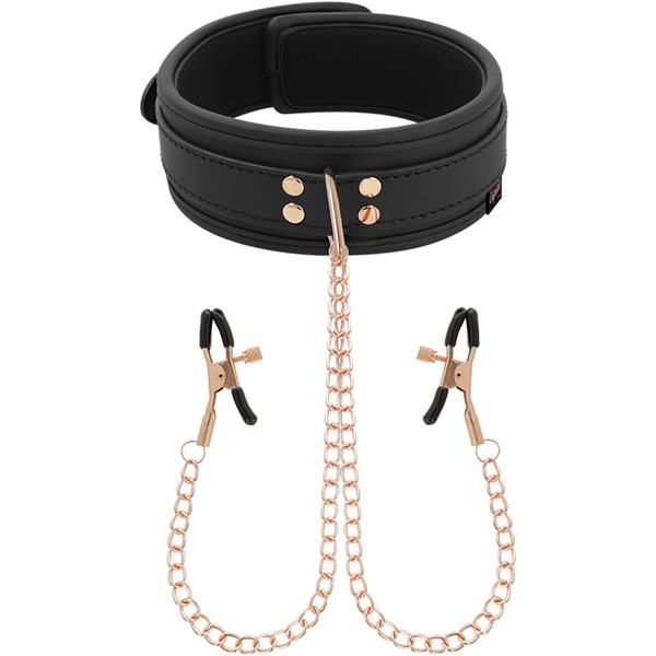 FANTASY NIPPLE CLAMP NECKLACE WITH NEOPRENE LINING