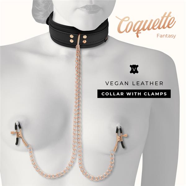 FANTASY NIPPLE CLAMP NECKLACE WITH NEOPRENE LINING