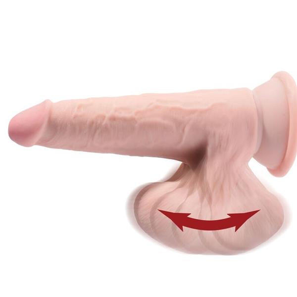 PLUS 3D DILDO S POKRETNIM TESTISIMA 24.5 CM SVJETLA KOŽA