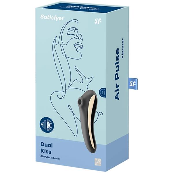 DUAL KISS AIR PULSE VIBRATOR BLACK
