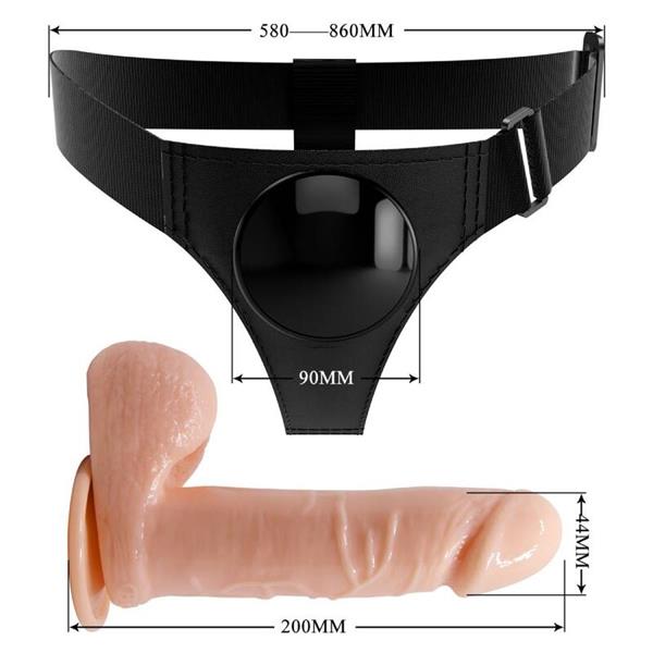 HARNES BRIEFS UNIVERZALNI HARNES S DILDOM TOM 20 CM PRIRODNI