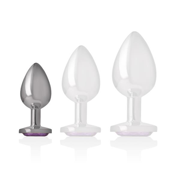 ALUMINUM METAL ANAL PLUG WITH VIOLET CRYSTAL SIZE S