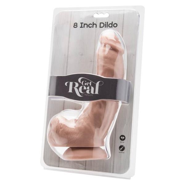 DILDO 20,5 CM S JAJCIMA KOŽA