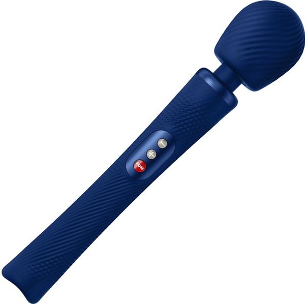 VIM SILICONE RECHARGEABLE VIBRATING WEIGHTED RUMBLE WAND MIDNIGHT BLUE