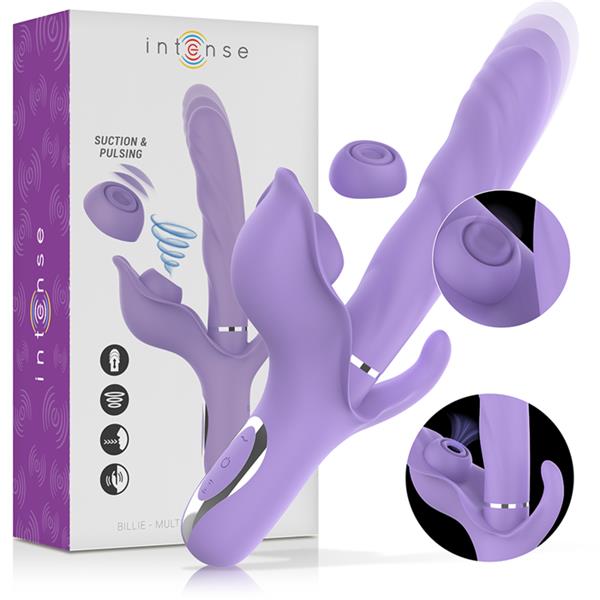 BILLIE RECHARGEABLE MULTIFUNCTION VIBRATOR STIMULATING WAVES WITH PURPLE PUSH BUTTON