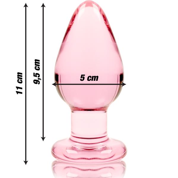 MODEL 3 ANAL PLUG BOROSILICATE GLASS TRANSPARENT 11 CM -O- 5 CM