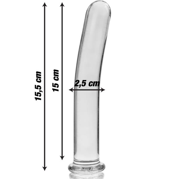 MODEL 9 DILDO BOROSILIKATNO STEKLO JASNO 15.5 CM -O- 2.5 CM