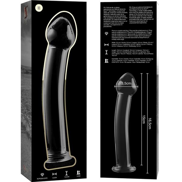 MODEL 11 DILDO BOROSILICATE GLASS CLEAR 16 CM -O- 3 CM