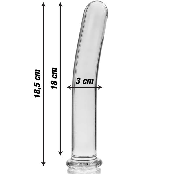 MODEL 17 DILDO BOROSILIKATNO STEKLO JASNO 18.5 CM -O- 3 CM