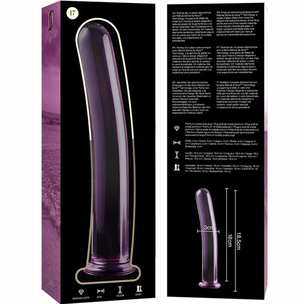 MODEL 17 DILDO BOROSILIKATNO STEKLO JASNO 18.5 CM -O- 3 CM