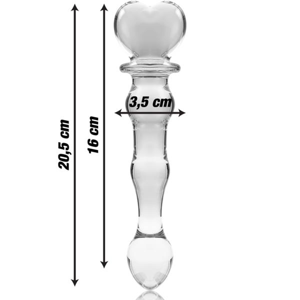 MODEL 21 DILDO BOROSILICATE GLASS CLEAR 20.5 CM -O- 3.5 CM