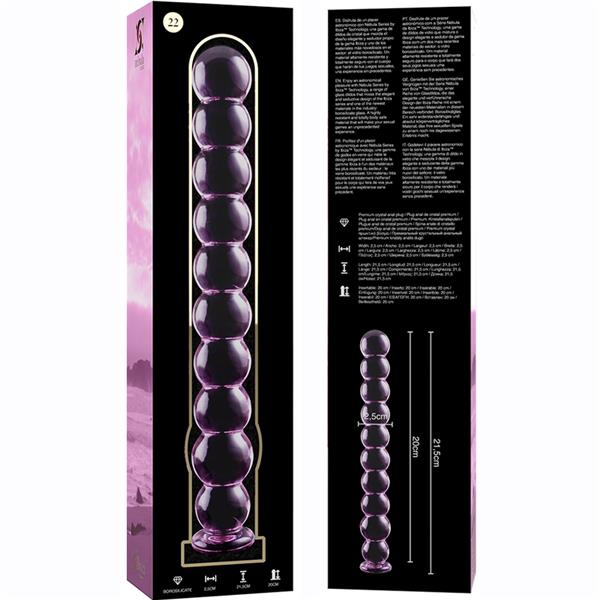 MODEL 22 DILDO OD BOROSILIKATNOG STAKLA PROZIRNO 21.5 CM -O- 2.5 CM