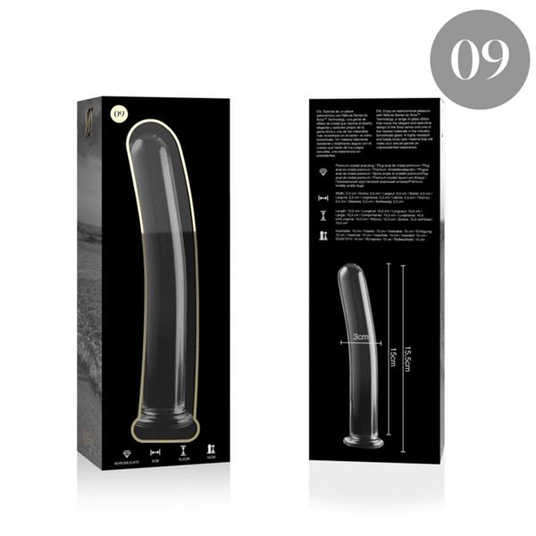 MODEL 9 DILDO BOROSILIKATNO STEKLO JASNO 15.5 CM -O- 2.5 CM