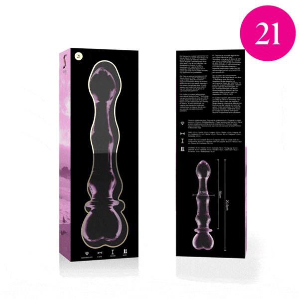 MODEL 21 DILDO BOROSILICATE GLASS CLEAR 20.5 CM -O- 3.5 CM