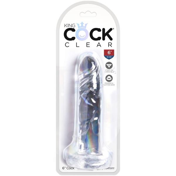 CLEAR REALISTIC PENIS 15.5 CM TRANSPARENT