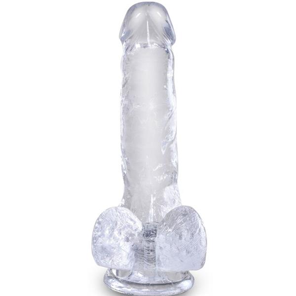 CLEAR REALISTIC PENIS WITH BALLS 13.5 CM TRANSPARENT