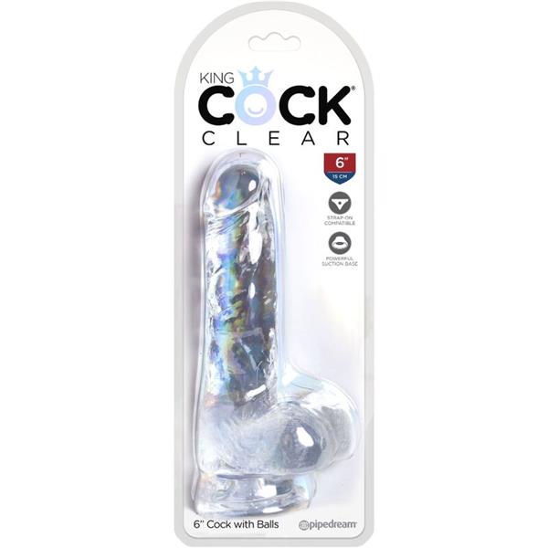 CLEAR REALISTIC PENIS WITH BALLS 13.5 CM TRANSPARENT